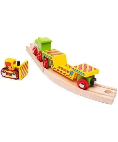 Wooden Bulldozer Low Loader - Most Other Major Wooden Rail Brands are Compatible $26.87 Toy Vehicle Playsets