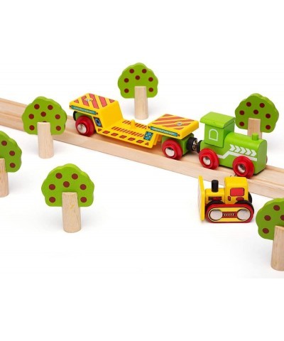 Wooden Bulldozer Low Loader - Most Other Major Wooden Rail Brands are Compatible $26.87 Toy Vehicle Playsets