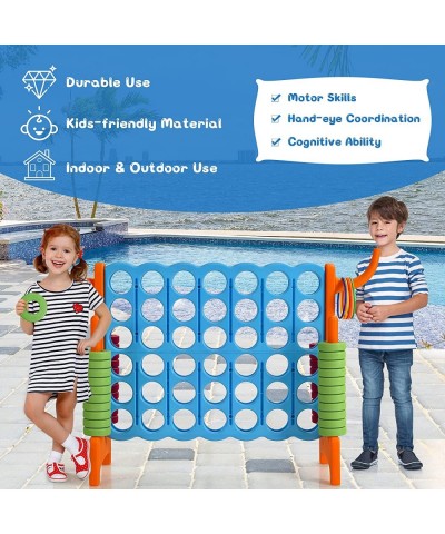 Jumbo 4-to-Score Giant Game Set for Kids & Adults 2.5Ft Indoor Outdoor Game with Basketball Hoop Ring Game 42 Jumbo Rings Qui...