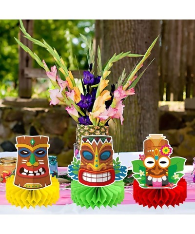 Hawaii Tropical Party Table Decorations 9pcs Hawaiian Tiki Table Honeycomb Centerpieces for Hawaii Aloha Luau Theme Party Sup...