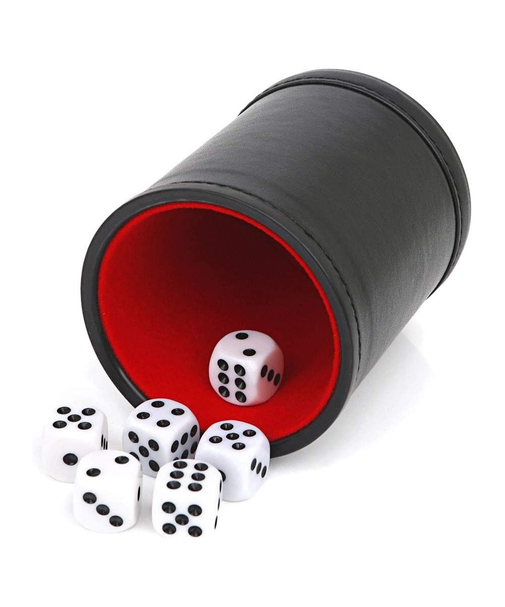 Felt Lined Professional Dice Cup - with 6 Dice Quiet for Yahtzee Game $15.86 Game Accessories