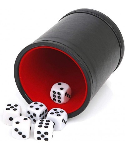 Felt Lined Professional Dice Cup - with 6 Dice Quiet for Yahtzee Game $15.86 Game Accessories