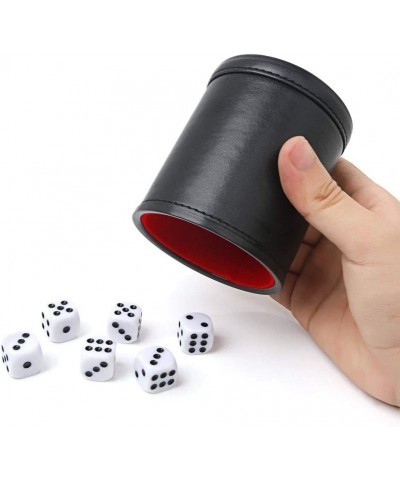 Felt Lined Professional Dice Cup - with 6 Dice Quiet for Yahtzee Game $15.86 Game Accessories