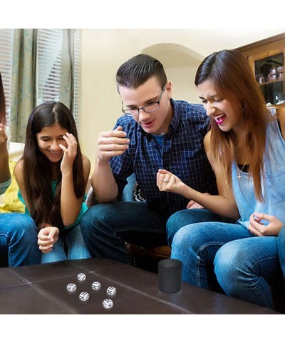 Felt Lined Professional Dice Cup - with 6 Dice Quiet for Yahtzee Game $15.86 Game Accessories