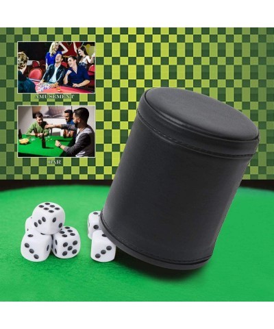 Felt Lined Professional Dice Cup - with 6 Dice Quiet for Yahtzee Game $15.86 Game Accessories