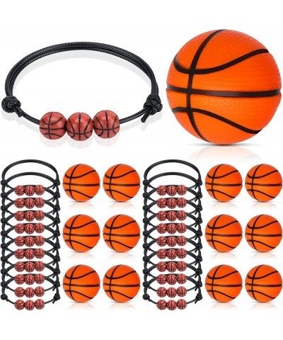 32Pcs Basketball Party Favors 20 Basketball Charm Bracelets+12 Sports Stress Ball 1.6" Mini Basketball Foam Decorations Goodi...