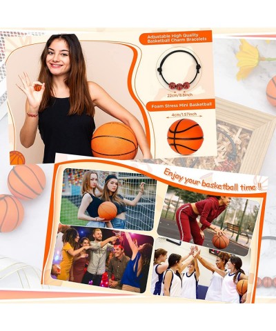 32Pcs Basketball Party Favors 20 Basketball Charm Bracelets+12 Sports Stress Ball 1.6" Mini Basketball Foam Decorations Goodi...