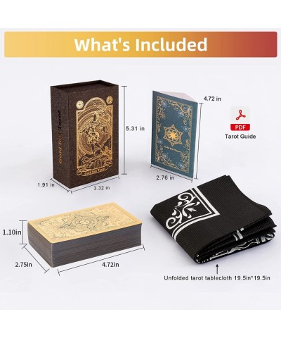 Tarot Cards Deck Luxury Tarot Card Deck Splendid Classic Tarot Deck Durable Waterproof Gold Foil Tarot Decks for Beginners (G...