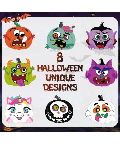 600 Pieces Halloween Stickers Halloween Pumpkin Roll Stickers 1.5 Inch Halloween Character Stickers 8 Designs Halloween Pumpk...