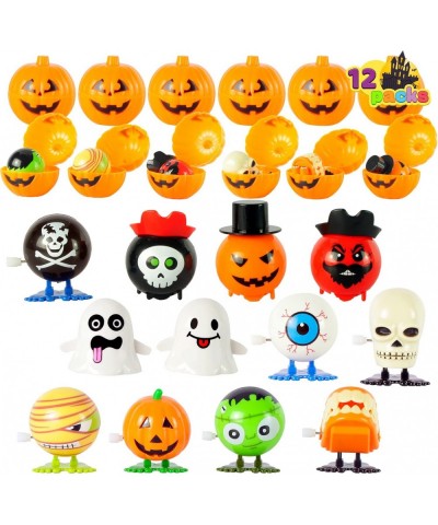 Halloween Party Favors Set 12 Pack Prefilled Pumpkin Box with Halloween Themed Wind Up Toys for Kids Trick or Treat Party Fav...