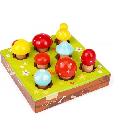 Toddler Fine Motor Skill Wooden Toys - Montessori Toys for Toddlers Mushroom Harvest Game with Magnetic Learing Color Shape S...