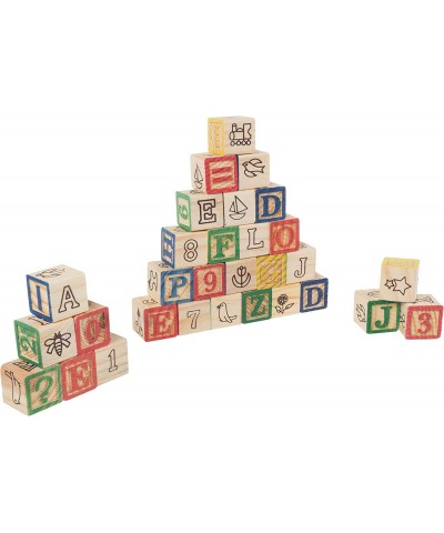 ABC and 123 Wooden Blocks- Alphabet Letters and Numbers Learning Block Set-Educational STEM Toy for Toddlers and Preschool Ag...