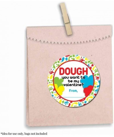 Valentine's Day Dough Container Topper Party Favor Sticker Labels for Kids 60 1.5" Party Circle Stickers by AmandaCreation Gr...