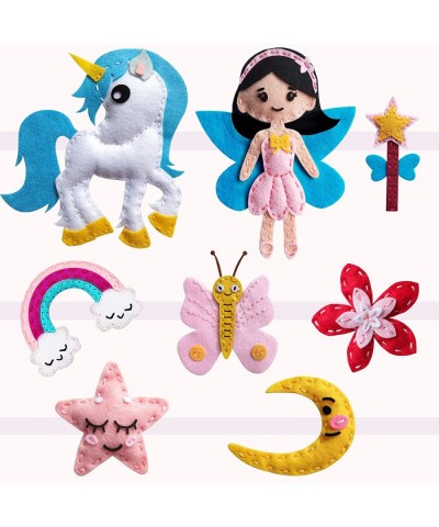 Sewing Kit for Kids DIY Unicorn Art & Craft Fairy Set with 8 Stitch Stuffed Projects Instruction Basic Sewing Supplies Learn ...