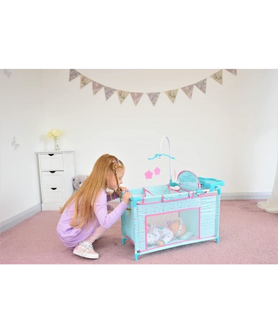 Baby Doll Crib & Doll Care Center - Baby Doll Accessories Set - Baby Doll Playset w/ Bed Feeding Chair Changing Area Play Yar...