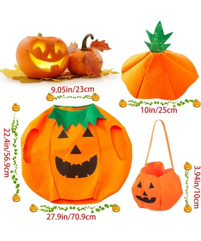 Halloween Kids Pumpkin Costumes 3PCS Kids Pumpkin Costumes Halloween Pumpkin Cosplay Party Clothes Hats and Pumpkin Totes $14...