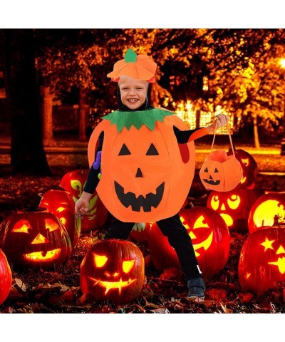 Halloween Kids Pumpkin Costumes 3PCS Kids Pumpkin Costumes Halloween Pumpkin Cosplay Party Clothes Hats and Pumpkin Totes $14...