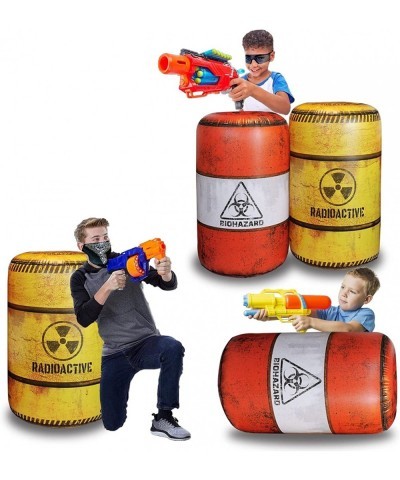 2 Barrels Inflatables Combat Battlefield Compatible with Nerf Laser tag Water Gun Dart Gun Perfect for Boys and Girls Birthda...