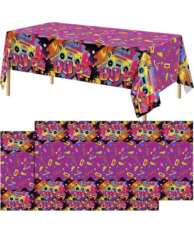 2 Pack 80s Plastic Party Tablecloth 80's Party Table Cover 54 x 108 Inches 80s Birthday Party Supplies Hip Hop Party Plastic ...