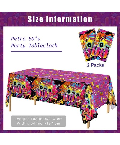 2 Pack 80s Plastic Party Tablecloth 80's Party Table Cover 54 x 108 Inches 80s Birthday Party Supplies Hip Hop Party Plastic ...