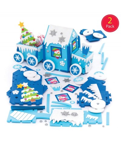 AR681 Arctic Express Foam Train Kit - Pack of 2 Creative Christmas Art and Craft Supplies for Kids to Make Personalise and De...