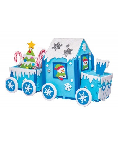 AR681 Arctic Express Foam Train Kit - Pack of 2 Creative Christmas Art and Craft Supplies for Kids to Make Personalise and De...