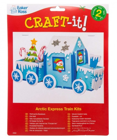 AR681 Arctic Express Foam Train Kit - Pack of 2 Creative Christmas Art and Craft Supplies for Kids to Make Personalise and De...