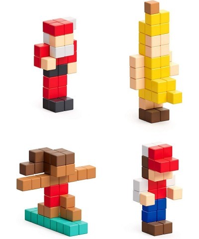 Mini Figures Surprise Series 48 Blocks max. Magnetic Blocks Set with Free App Mystery Box of 8-bit Pixel Art Building Blocks ...