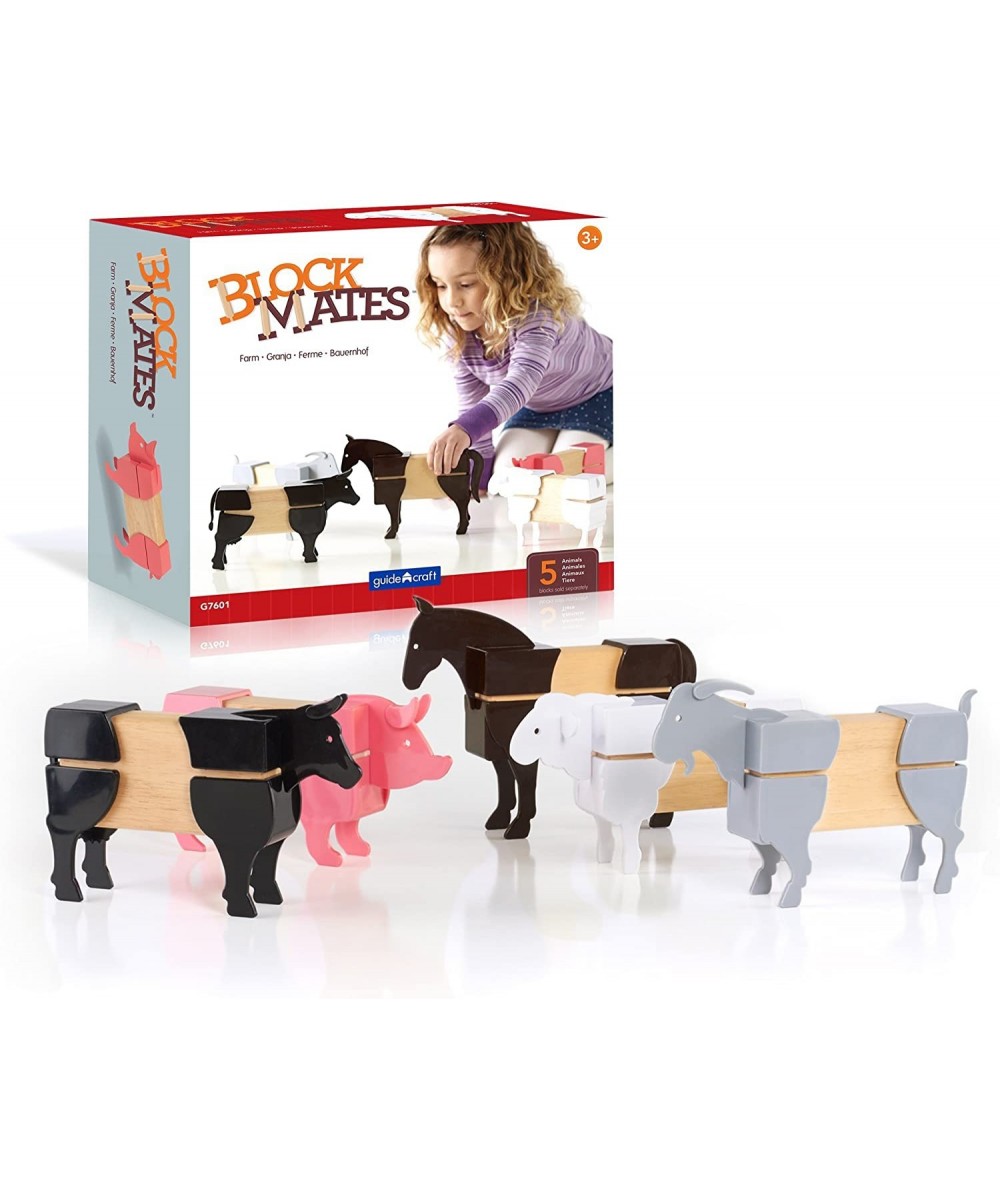 Block Mates - Farm Themed Block Unit 20 pieces (Pig Horse Cow Goat and Sheep) Learning & Educational Toy for Kids $60.12 Earl...