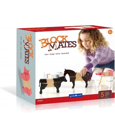 Block Mates - Farm Themed Block Unit 20 pieces (Pig Horse Cow Goat and Sheep) Learning & Educational Toy for Kids $60.12 Earl...