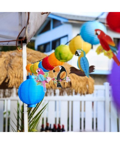 6 Pieces Hawaiian Tropical Parrot Bird Honeycomb Hanging Party Decorations Summer Tiki Bar Party Decor Rainforest Decorations...