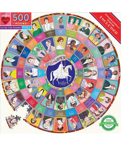 eeBoo: Piece and Love Votes for Women 500 Piece Round Circle Jigsaw Puzzle High-Quality Puzzle for Adults and Families Glossy...