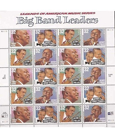 US Stamps - 1996 Big Band Leaders - 20 Stamp Sheet - Scott 3096-9 $20.70 Collectibles Display & Storage