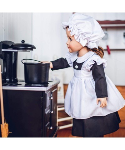 18 Inch Doll Clothes & Accessories 4 PC Late-1800's Kitchen Maid Uniform with Dress Cap Apron Pantaloons Intended for America...