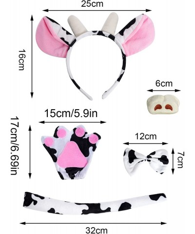 Cow Headband Ears Animal Costume Set for Girls Kids Cow Ears Tail Nose Bow Tie Tutu Skirt Glove 5 Sheet Sticker $25.03 Kids' ...