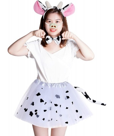 Cow Headband Ears Animal Costume Set for Girls Kids Cow Ears Tail Nose Bow Tie Tutu Skirt Glove 5 Sheet Sticker $25.03 Kids' ...