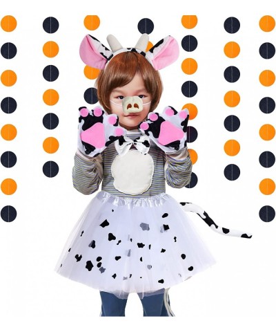 Cow Headband Ears Animal Costume Set for Girls Kids Cow Ears Tail Nose Bow Tie Tutu Skirt Glove 5 Sheet Sticker $25.03 Kids' ...