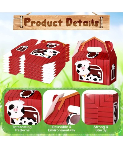 24 Pack Cow Print Party Supplies Candy Boxes Pink Treat Box Animal Goodie Gift Bags for Kids Birthday Favors Baby Shower Them...