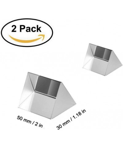 Optical Glass Triangular Prism 2 Pack 1.97 Inch Crystal Rainbow Maker for Photography Science Experiments Physics Teaching Li...