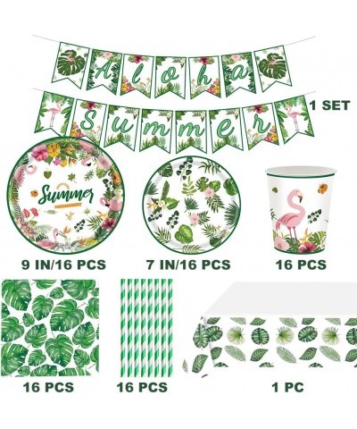 Luau Party Supplies Serve 16 Hawaiian Party Decorations Include Luau Plates and Napkins Cups Straws Disposable Tableware for ...