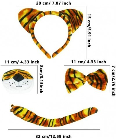 2 Sets Tiger Costume Set Tiger Ear Headband Nose Tail and Bow Tie Costume Accessory Set Animal Fancy Costume Kit Accessories ...