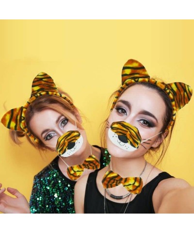 2 Sets Tiger Costume Set Tiger Ear Headband Nose Tail and Bow Tie Costume Accessory Set Animal Fancy Costume Kit Accessories ...