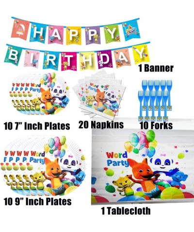 Word Party Birthday Party Supplies Set Word Party Theme Party Decoration includes Happy Birthday Banner Tablecover Napkins Pl...