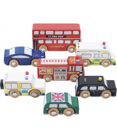 London Car Set Premium Wooden Toys for Kids Ages 3 Years & Up (TV267) 7-pk $41.11 Play Figure Vehicles