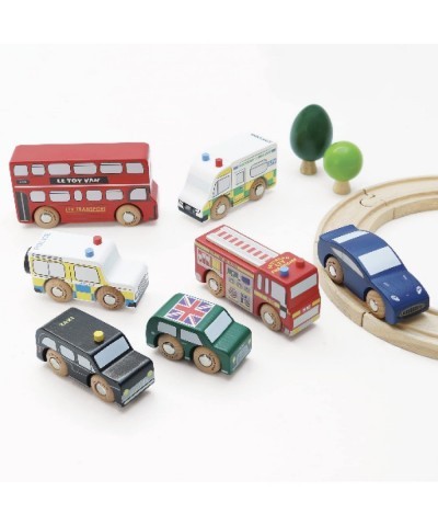 London Car Set Premium Wooden Toys for Kids Ages 3 Years & Up (TV267) 7-pk $41.11 Play Figure Vehicles