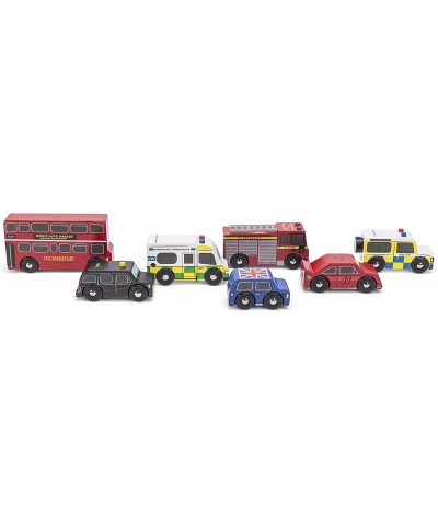 London Car Set Premium Wooden Toys for Kids Ages 3 Years & Up (TV267) 7-pk $41.11 Play Figure Vehicles