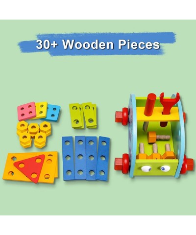 Wooden Tool Box Toy for Kids Toddlers Construction Tool Building Kit Gift Educational STEM Toy Christmas Birthday Gift for 3+...