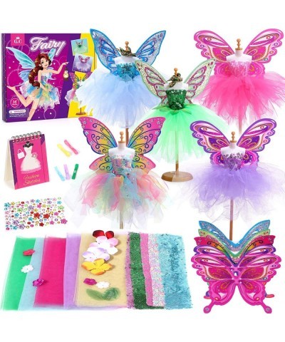 Fashion Designer Kits for Girls Fairy Crafts Princess Toys Fashion Design Sketchbook Mannequins Butterfly Wings Sewing Kit fo...