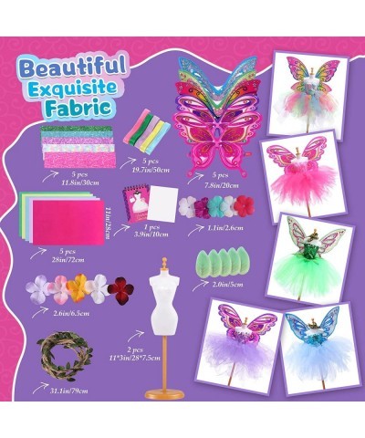 Fashion Designer Kits for Girls Fairy Crafts Princess Toys Fashion Design Sketchbook Mannequins Butterfly Wings Sewing Kit fo...