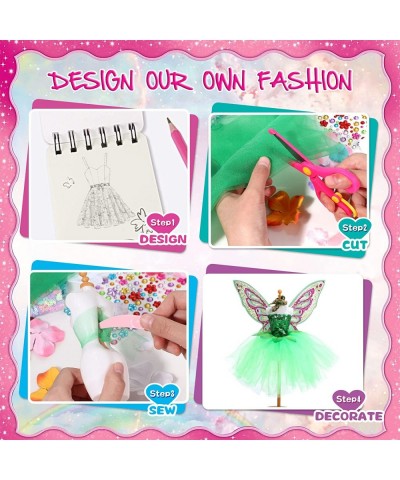 Fashion Designer Kits for Girls Fairy Crafts Princess Toys Fashion Design Sketchbook Mannequins Butterfly Wings Sewing Kit fo...